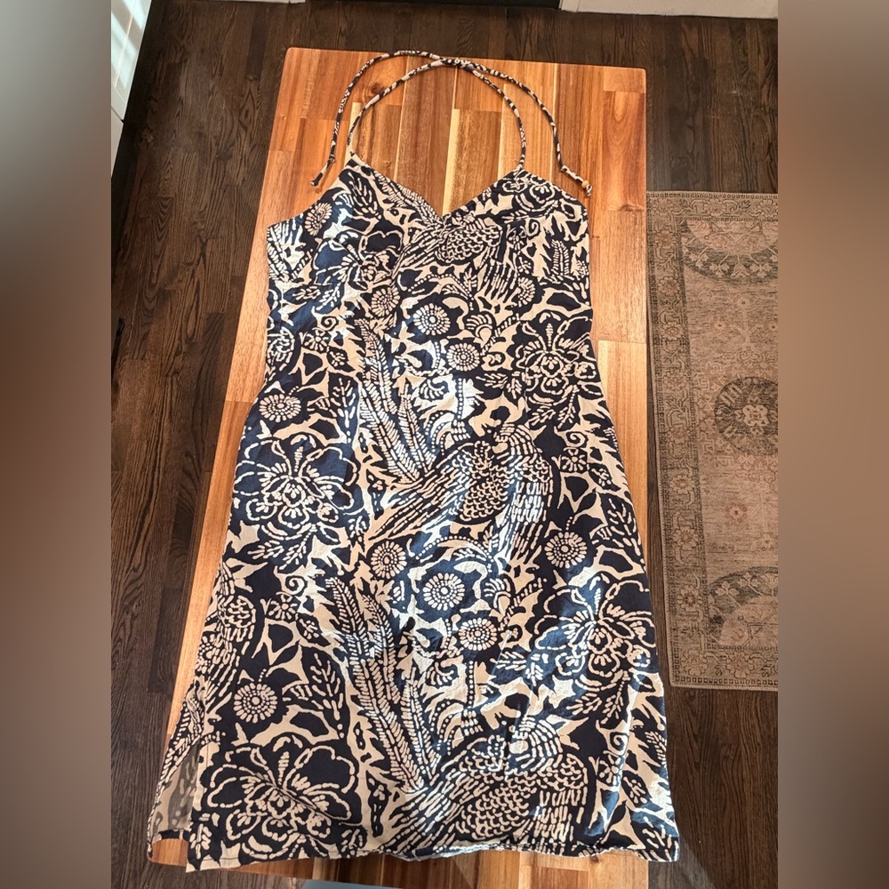 Old Navy White and Navy Halter Floral Dress